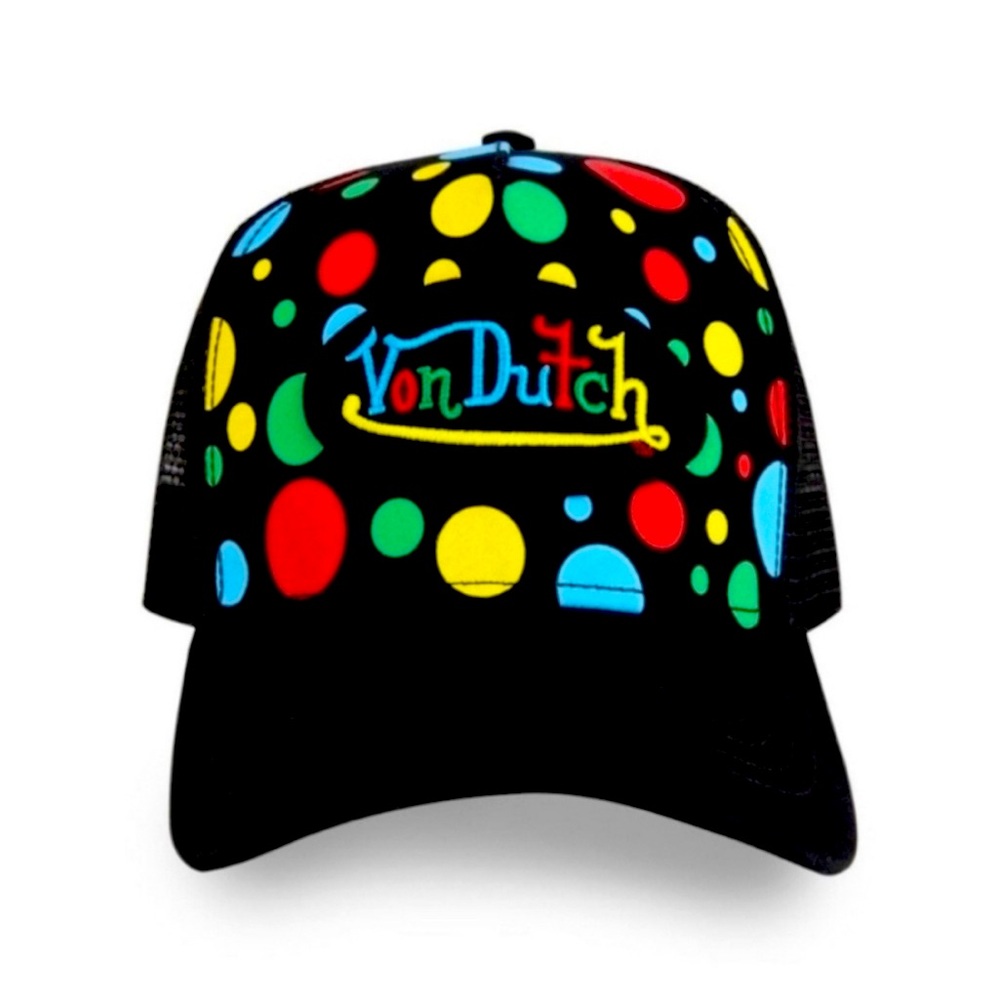 👉✨️VON DUTCH Black Polka Dot Trucker Hat/Snapback | NEW/NWT